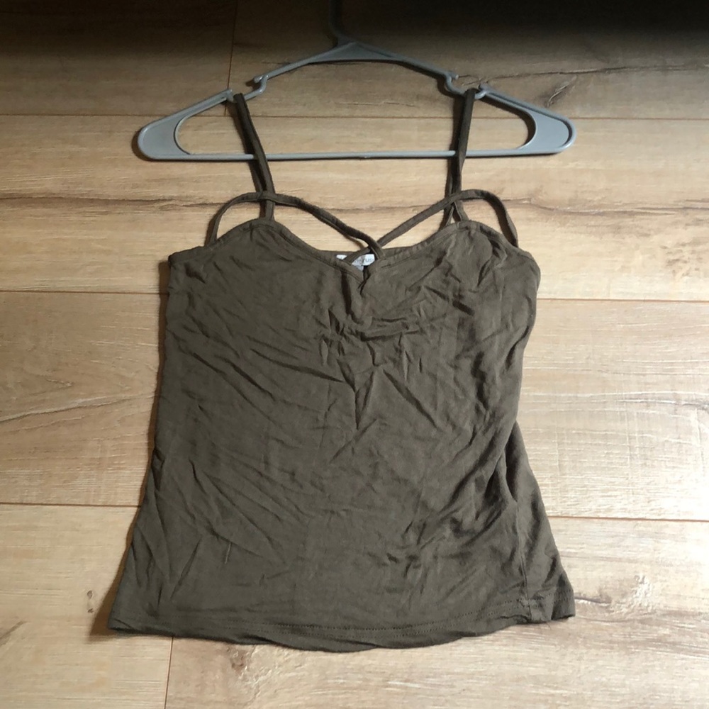 Army green tank top